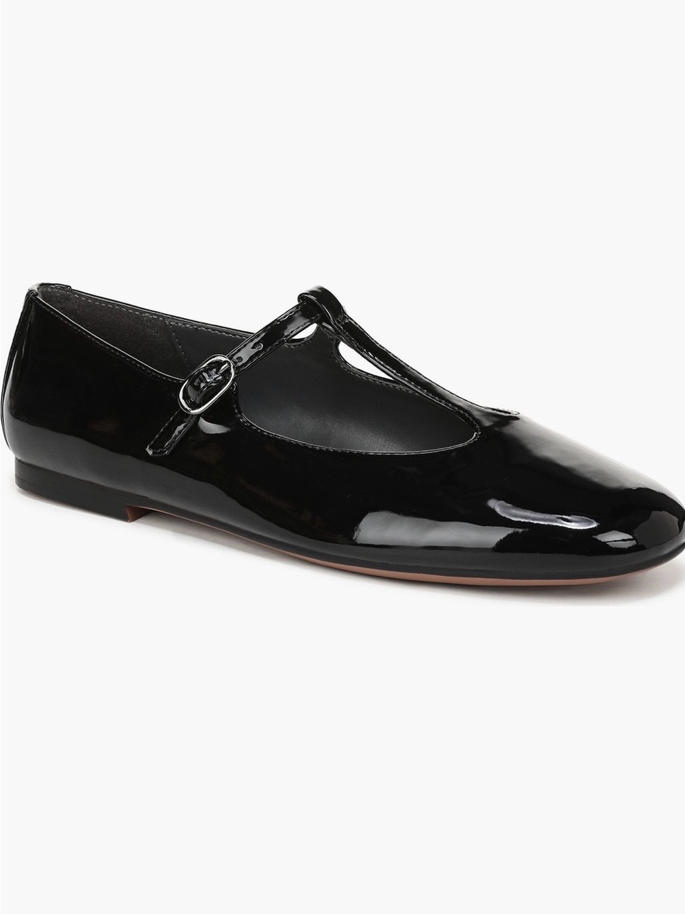 Arden Patent Leather Mary Jane Flats - Black